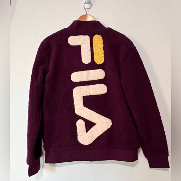 FILA Burgundy Sherpa Jacket (S) - Picture 3 of 7